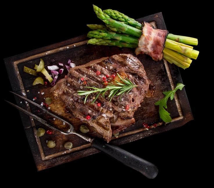 Grilled steak with aspargus